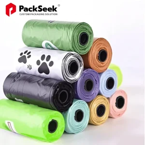 Eco Friendly Custom Logo Printed Biodegradable Doggy Waste Trash Bags for Dogs Pet Dog Poop Bag