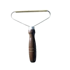 Eco Friendly Dark Beech Wood Handheld Manual Lint Remover Durable Copper Blade Reusable Clothes Fuzz Shaver for Sweaters