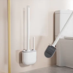 Eco Friendly Design Deep Cleaning Bristles Wall Mount Durable PP Handle Toilet Brush for Full Bowl Rim Sanitizing