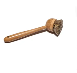 Eco Friendly Detachable Wooden Dish Brush Kitchen Cleaning Pot Brush with Bamboo Sisal Bristles for Car and Bathroom Use
