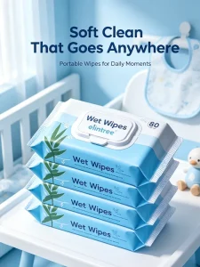 Eco-Friendly Disposable Non-Woven Extra Soft Wet Cleaning Wipes for Baby Skin Care Household Kitchen Travel Use