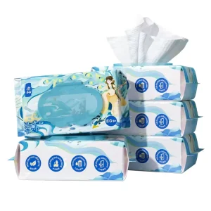 Eco Friendly Disposable Non Woven Wipes 80 Pieces 99% Water Soft Hands & Mouth Cleaning Wet Wipes