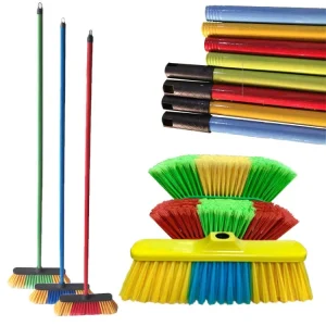 Eco Friendly Disposable Wooden Brooms with Plastic Broom and Dustpan Set