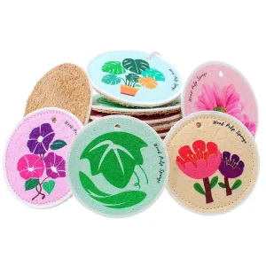 Eco Friendly Dual Sided Non Scratch Natural Loofah Cellulose Scrub Sponge All Purpose Reusable Kitchen Scouring Pad Strong