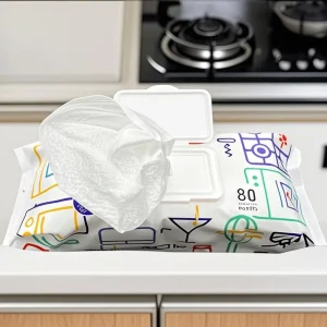Eco Friendly Extra Soft Non Woven Kitchen Cleaning Wet Wipes for Grease Removal Restaurant Use Disposable OEM