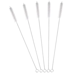 Eco-Friendly Food Grade Stainless Steel & Nylon Squeegee Style Straw Cleaning Brush