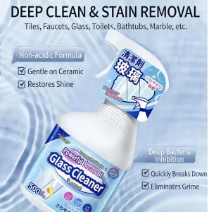 Eco Friendly HBS Bathroom Cleaner for Powerful Stain Removal & Descaling on Glass Toilets Faucets 500ml Bottle