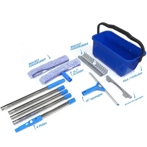 Eco Friendly Handheld Glass Squeegee Extension Pole Hotel Specific Cleaning Tool High Rise Window Cleaning Set