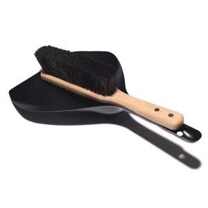 Eco Friendly Horsehair Broom with Wooden Handle & Durable PP Dustpan Set for Home Cleaning 2 in 1 Broom Head Dustpan Set