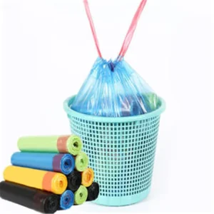 Eco Friendly Household Products Bio Degradable Drawstring Trash Garbage Bags on Roll