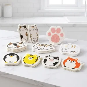 Eco Friendly Kitchen Sponge Compressed Dish Washing Sponge Non scratch Cellulose Cleaning Sponge Scouring Pad