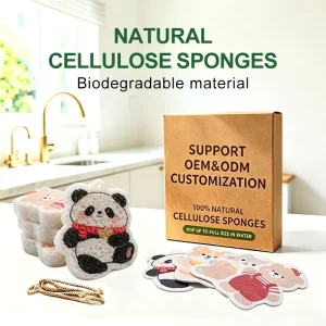 Eco Friendly Kitchen Sponge Compressed Dish Washing Sponge Non scratch Cellulose Cleaning Sponge Scouring Pad