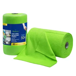 Eco Friendly Lint Free Tear Away Microfiber Cleaning Cloths 80 PK Washable Surfaces Durable Soft for Kitchen Use