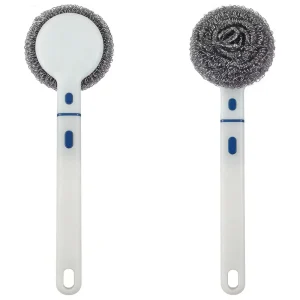 Eco Friendly Long Hand Dishwashing Scrubber with Removable Head Effective Cleaning Pot Brush Replacement Cleaning Brushes