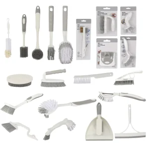 Eco-Friendly Material Plastic Household Kitchen and Bathroom Laundry Clothes Cleaning Brush Set