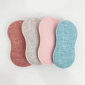 Eco Friendly Microfiber Dishwashing Sponge Non Scratch Kitchen Scouring Pad Premium Cleaning Materials
