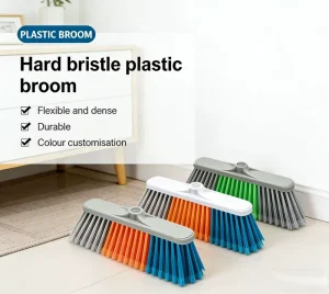Eco Friendly Modern PP Broom Head and Dustpan Set with Soft Bristles Brush and Plastic Handle for Home Household Outdoor Use