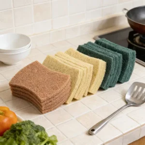 Eco Friendly Natural Non Scratch Multi Purpose Scouring Pads for Kitchen Cleaning