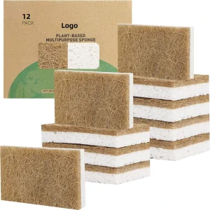 Eco Friendly Natural Plant Based Cellulose Scrub Sponge Biodegradable Dishwashing Sponges Scouring Pads for Kitchen
