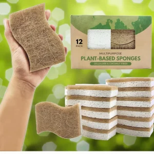 Eco Friendly Natural Sisal Cellulose Sponge Biodegradable Kitchen Cleaning Scrubber Popular Sponges Scouring Pads