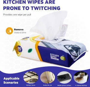 Eco-Friendly Non-Woven Extra Soft Kitchen Wet Wipes 80pcs