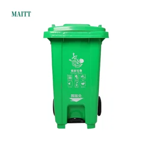 Eco Friendly Outdoor Waste Bin Large Plastic Wheeled Recycle Trash Can with Lid and Pedal Dustbin for Sale