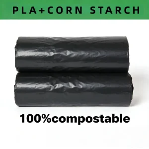 Eco Friendly PLA Biodegradable Compostable Trash Bags Flat Top Drawstring Garbage Liners Sustainable Waste Sacks Strong Load