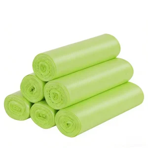 Eco Friendly PLA Compostable Square Bottom Garbage Bags EN13432 Certified 100% Biodegradable Recyclable Heavy Duty Waterproof