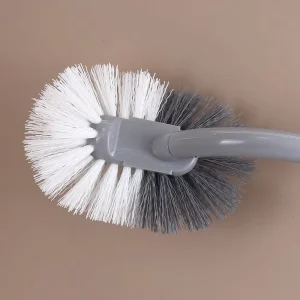 Eco Friendly PP Plastic Handle Curved Bristle Head Toilet Brush for Home Office Modern Style Cleaning
