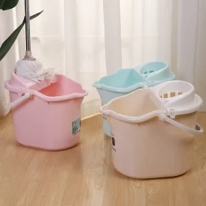 Eco Friendly PP Plastic Mop Bucket with Handle 16.5L Capacity for Household Floor Cleaning