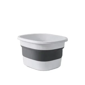 Eco-Friendly PP Plastic Portable Foot Washing Basin Square Bucket Folding Handle Customized Color