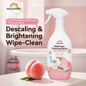 Eco-Friendly Plant-Based Spray Bathroom Cleaner with Peach Fragrance for Limescale and Soap Scum Removal