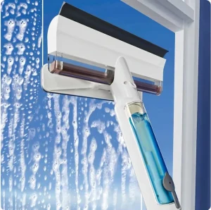 Eco Friendly Plastic Handle Double Use Spray Floor Manual Silicone Brush Microfiber Rubber Glass Scraper Wiper Squeegee Cleaner