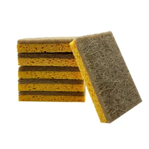 Eco-Friendly Reusable Coconut Cellulose Scrubber Heavy Duty Walnut Kitchen Dishwasher Sponges & Scouring Pads