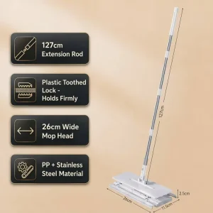 Eco Friendly Reusable Face Towel Flat Mop Clip Cloth Detachable Microfiber Pad Dry Wet Dual Use Manual Wringer
