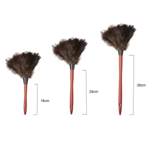 Eco Friendly Reusable Handheld Natural Color Ostrich Feather Duster for Cleaning Supplies Home Car Office