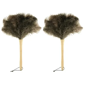 Eco-Friendly Reusable Handheld Natural Ostrich Feather Duster for Cleaning Supplies Home Car Office