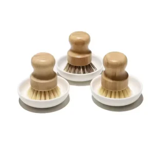 Eco Friendly Reusable Kitchen Cleaning Brush Bamboo Dishwashing Tool with Laser Engraved Logo Wooden Brush