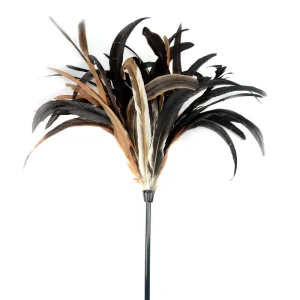 Eco Friendly Reusable Rooster Chicken Feather Duster Handheld Natural Color Cleaning Supplies Wood Handle for Home Car Office