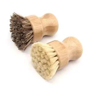 Eco Friendly Sisal Bristle Wood Pot Scrubber Handmade for Cleaning