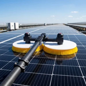 Eco Friendly Solar Panel Cleaning Tools Equipment Double Head Long Handle Aluminum Alloy Solar Cleaning Brushes