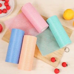 Eco Friendly Spunlace Nonwoven Cleaning Cloth for Wet Kitchen Products Lazy Rag Roll
