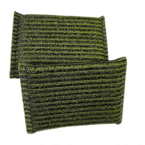 Eco Friendly Square Thickened Double Sided Reusable Polyester Dishwashing Pad Sponge Scouring Pads Manufacturers