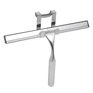Eco Friendly Stainless Steel Window Squeegee with Hook for Bathroom Glass Cleaning and Stainless Steel Grip Handle