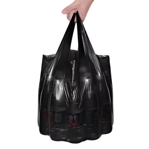 Eco Friendly Vest Plastic Bags Garbage Bag with Handle Biodegradable Low Cost Fit Home & Municipal Use
