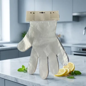 Eco Friendly Waterproof Heat Resistant Flexible Disposable PE Gloves Medium Thickness Polyester Outer Kitchen Cleaning Supplies