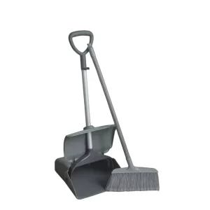 Eco Friendly Windproof Plastic Brooms and Dustpan Sets with Lond Handle