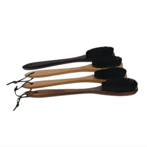 Eco Friendly Wooden Clothes Cleaning Brush with Nylon Bristles and Long Handle for Clothing and Hotel Use