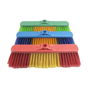 Eco Friendly Wooden Handle Broom Head Soft Bristles Push Broom Plastic Head for Home Household Outdoor Use Modern Design