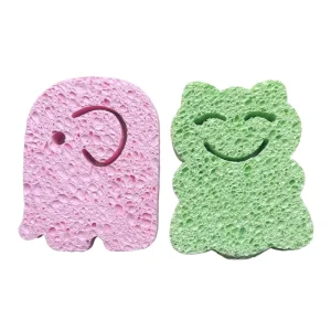 Eco Friendly and Biodegradable Kitchen Cleaning Sponge Cartoon Dish Washing Sponge Reusable Cellulose Cleaning Sponge